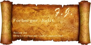 Forberger Judit névjegykártya